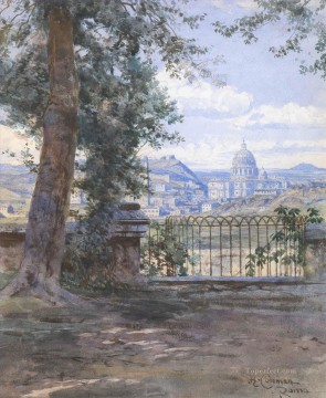  Enrico Lienzo - Vue de Rome después de la Villa Pamphilj Enrico Coleman género